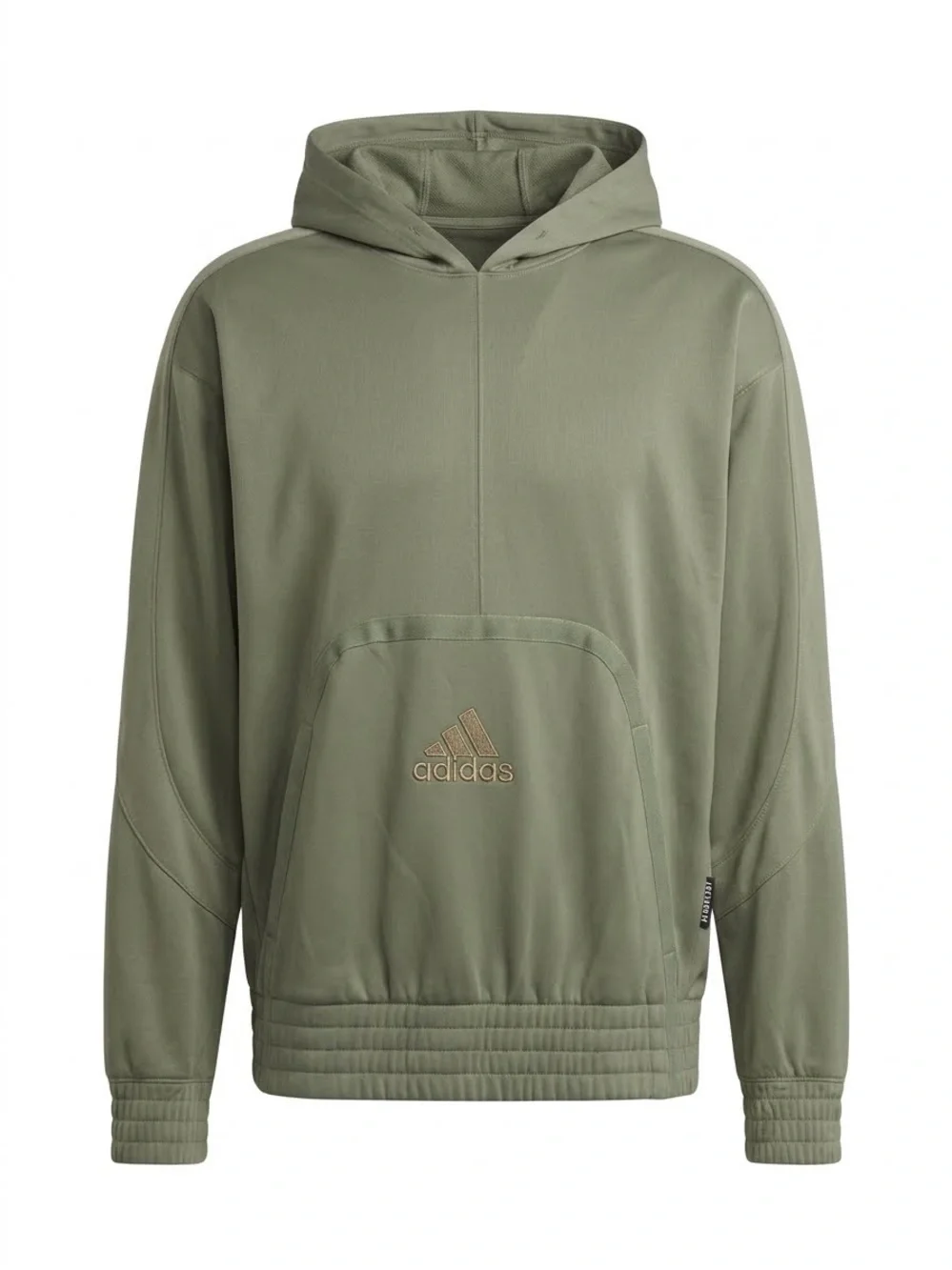 adidas Olive Green Hooded Pullover with Embroidered Logo
